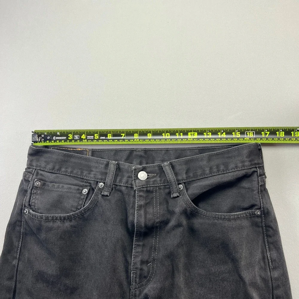 Levi's 505 Jeans Mens 34x32 Black Denim Cotton Regular Fit Mid Rise Straight Leg